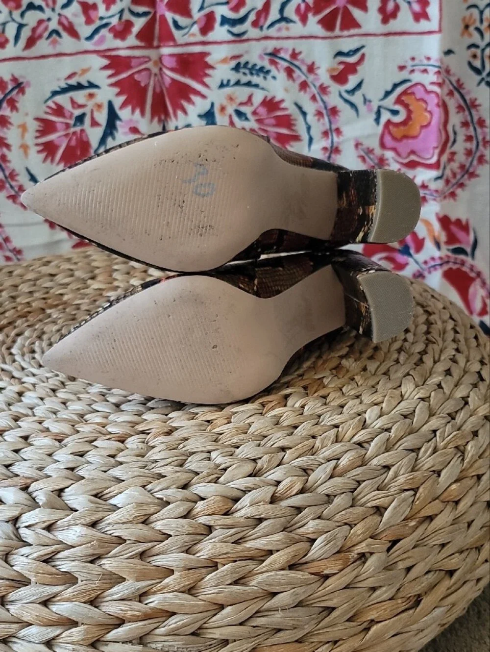 Steve Madden Black and Brown Snake-Print Ankle Boots